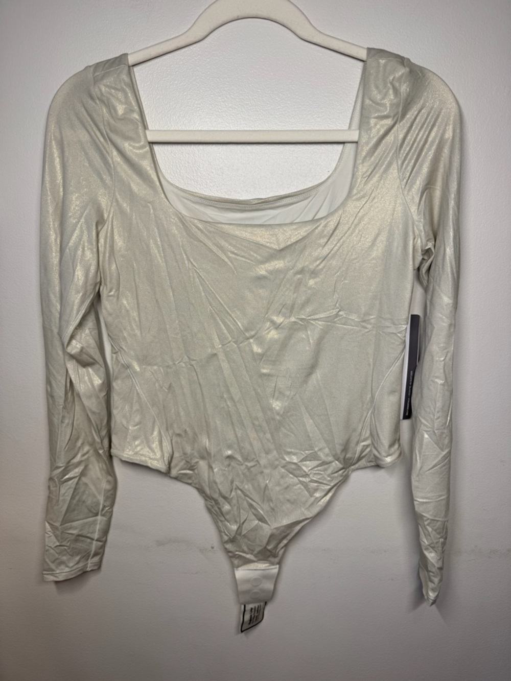 Lululemon Wundermost Ultra-Soft Nulu Square-Neck Long-Sleeve Bodysuit *Shine